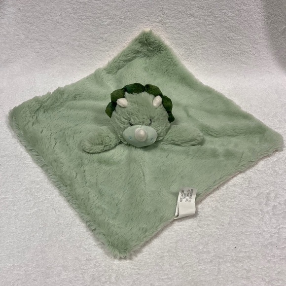 Kellytoy plush green dinosaur lovey security blanket - Picture 1 of 6
